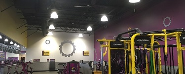 Fitness machines inside a gym.